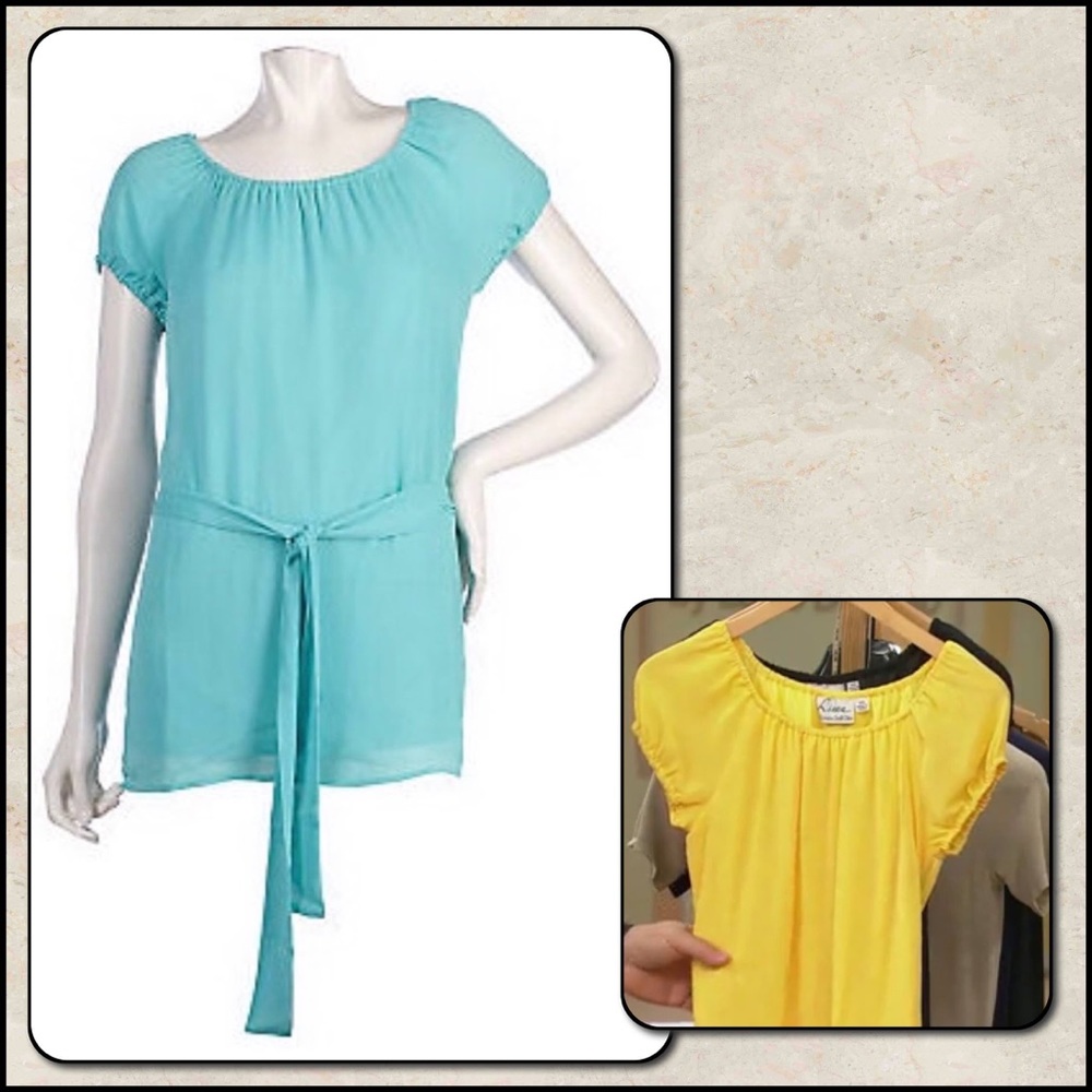 Louis Dell'Olio Short Sleeve Self Belt Top 2X NWT